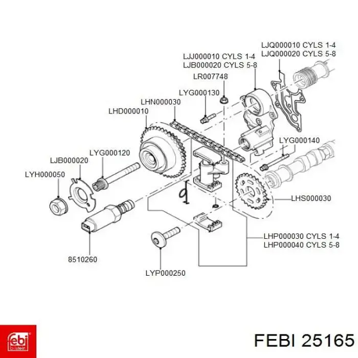 Cadena de distribución superior Febi 25165 precio, desde 34,76 EUR