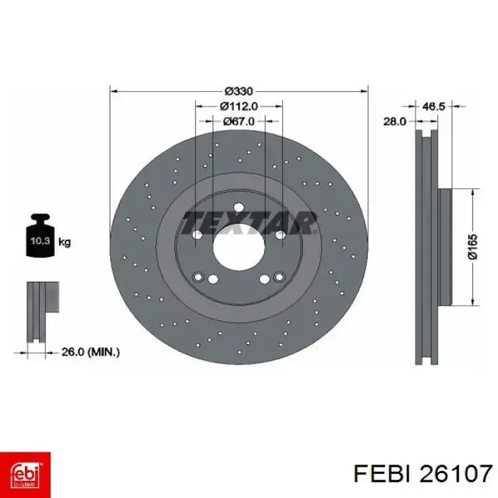 Comprar 26107 Febi Freno de disco delantero