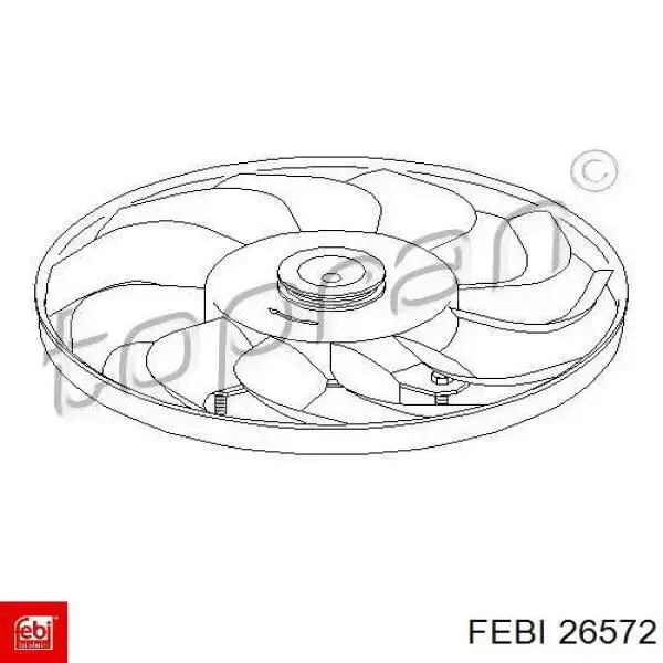 D9W005TT Thermotec rodete ventilador, refrigeración de motor derecho