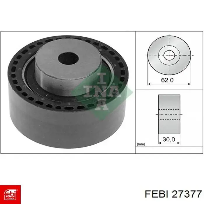27377 Febi polea inversión / guía, correa poli v