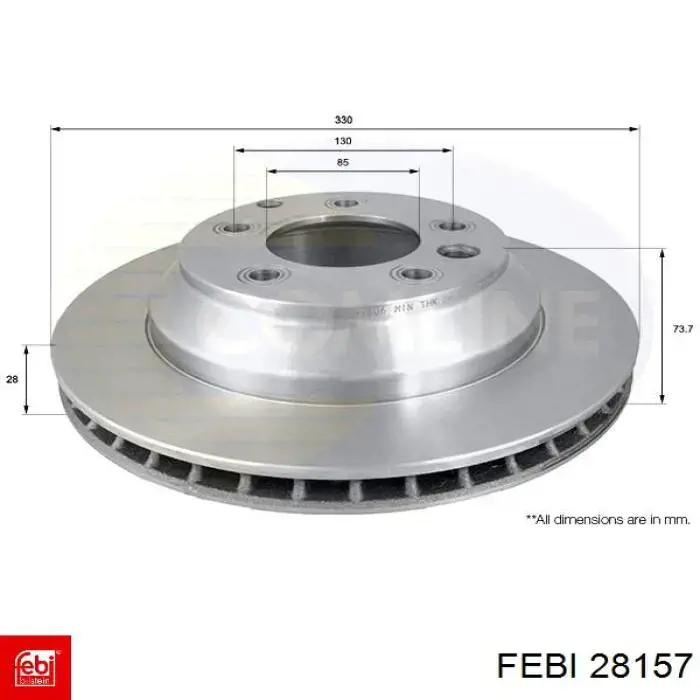 Comprar 28157 Febi Disco de freno trasero