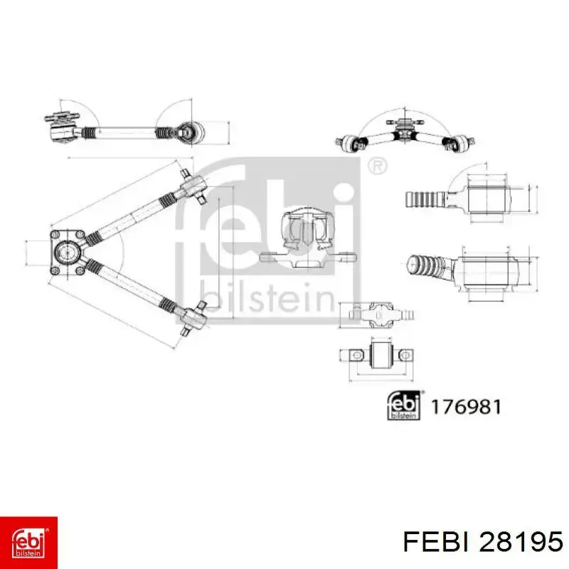 28195 Febi barra oscilante, suspensión de ruedas, brazo triangular