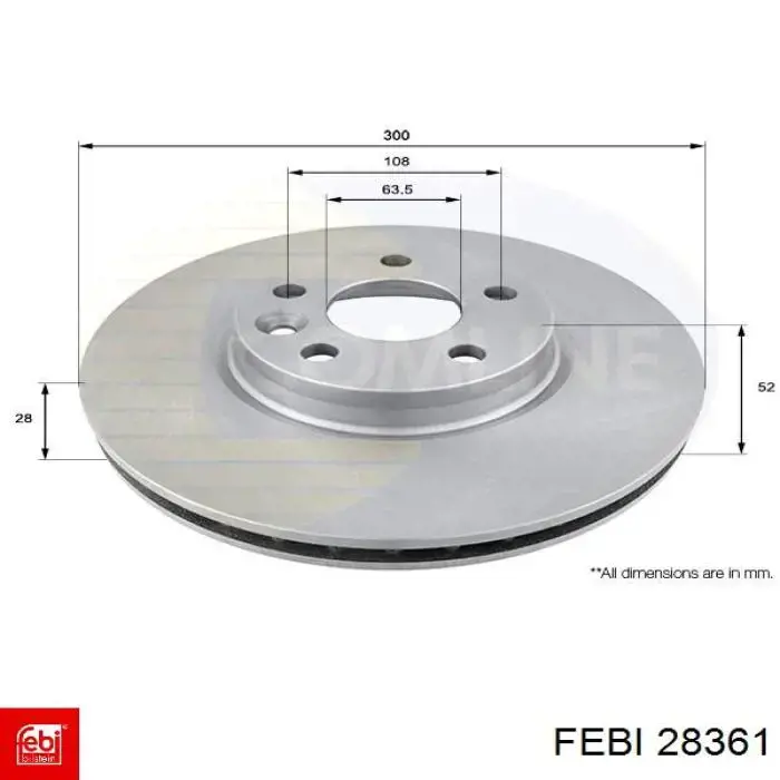 28361 Febi freno de disco delantero