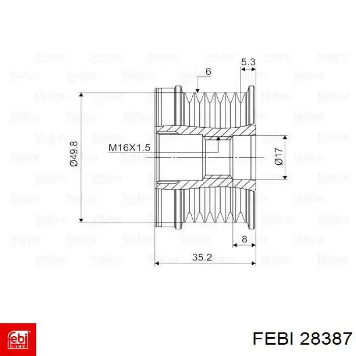 Comprar 28387 Febi Rueda libre del alternador