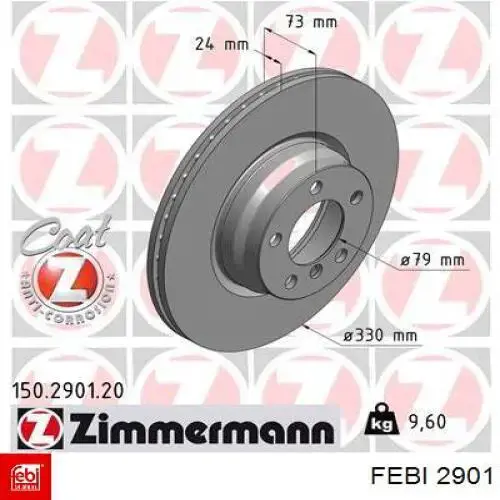 2901 Febi silentblock de suspensión delantero inferior