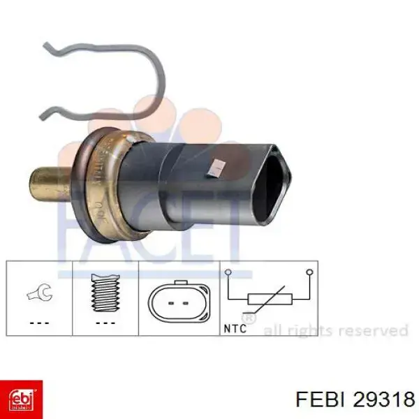 Sensor de temperatura del refrigerante Febi 29318 precio, desde 7,13 EUR