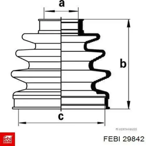 29842 Febi fuelle, árbol de transmisión delantero exterior