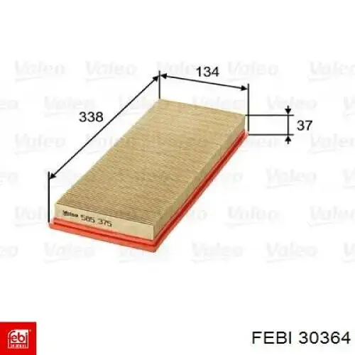 El filtro de aire Febi 30364 precio, desde 8,15 EUR