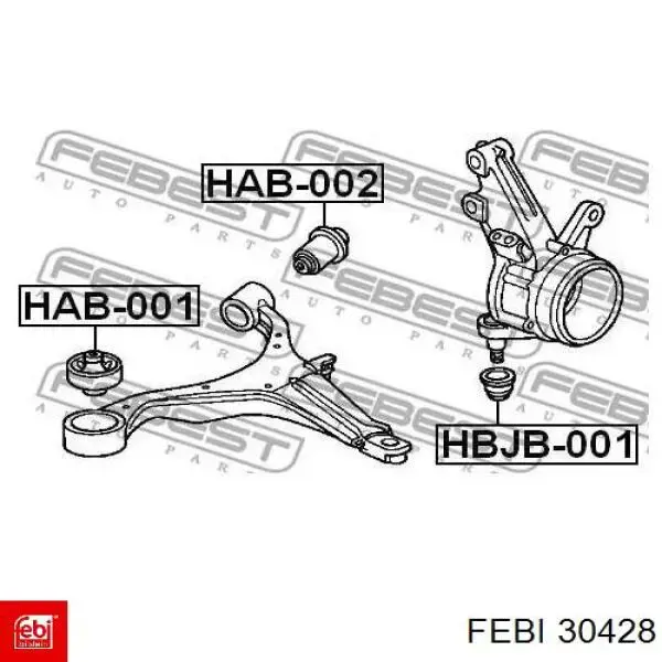 30428 Febi Silentblock de brazo de suspensión delantero inferior