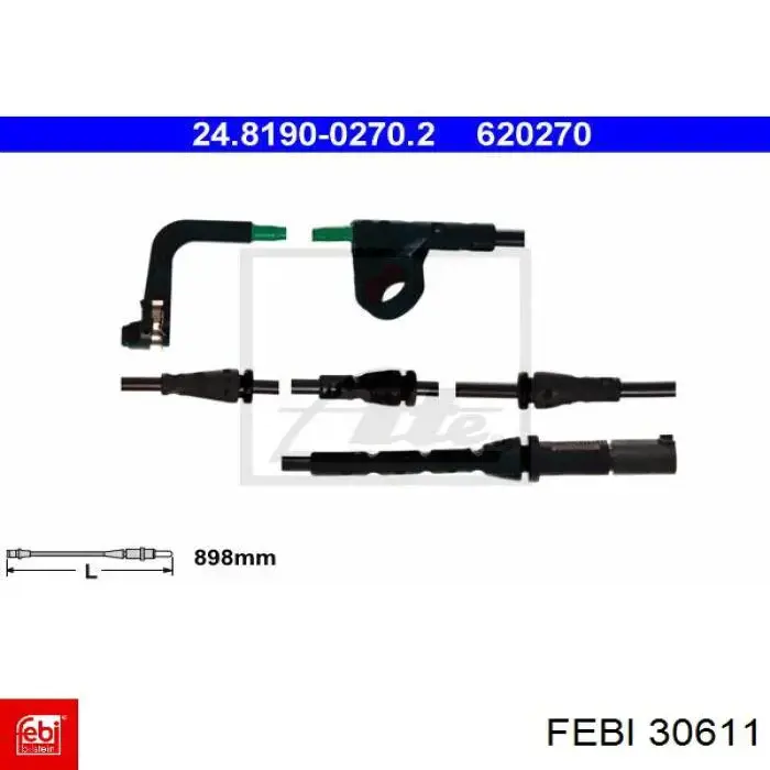 Comprar 30611 Febi Sensor de desgaste de las pastillas de freno delanteras