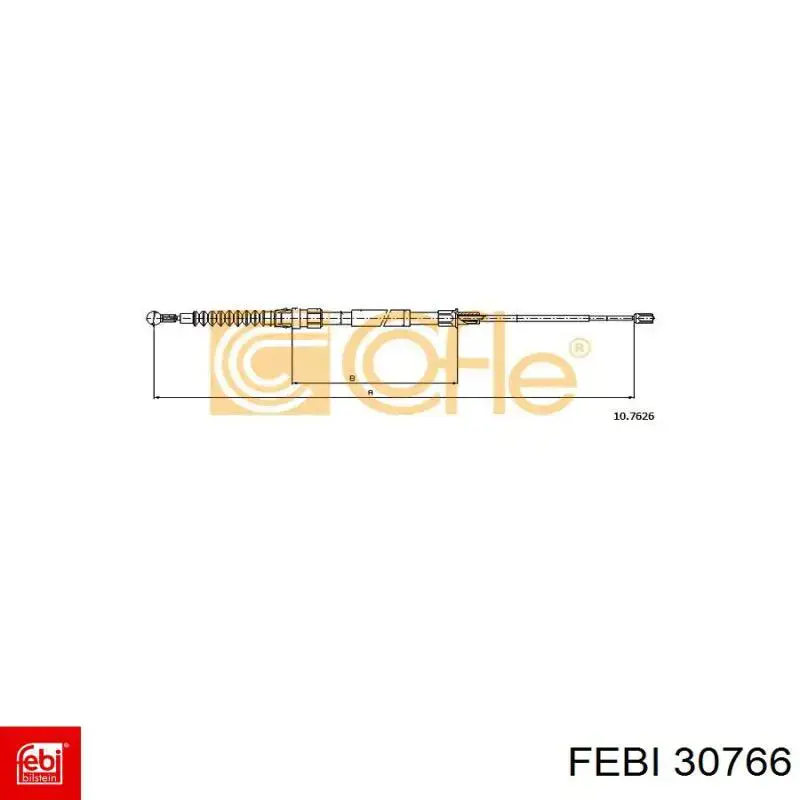 Comprar 30766 Febi Cable de freno de mano trasero derecho/izquierdo