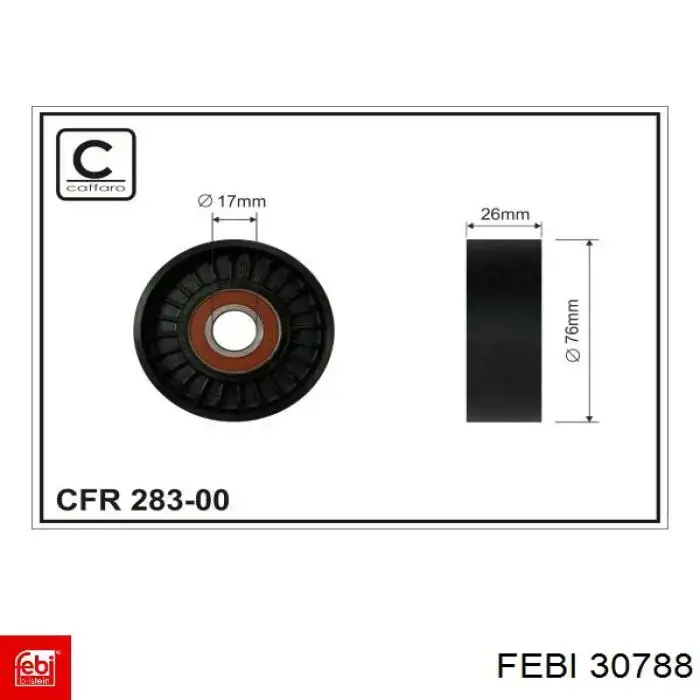 30788 Febi tensor de correa, correa poli v