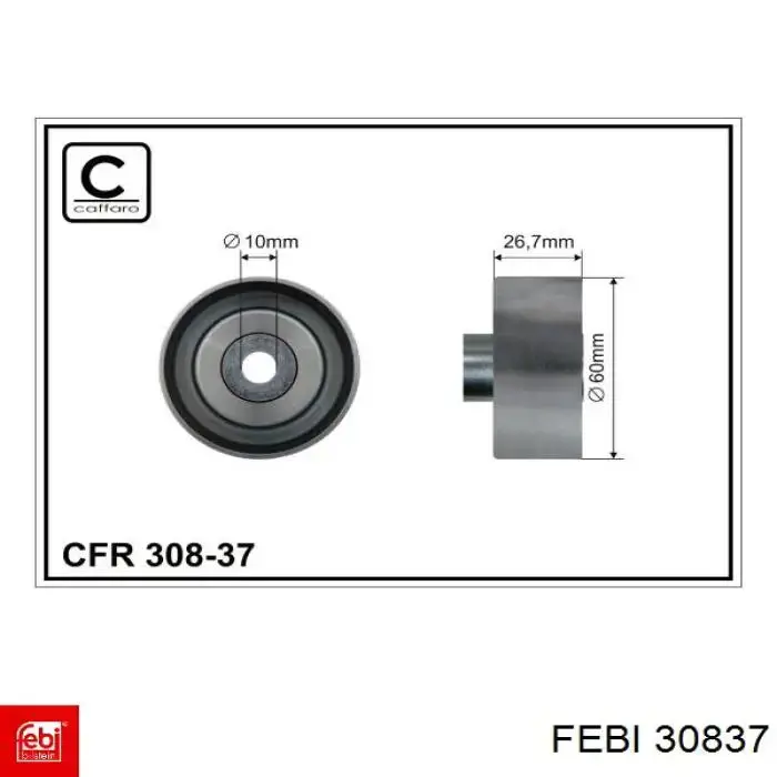 Rodamiento amortiguador delantero FEBI 30837