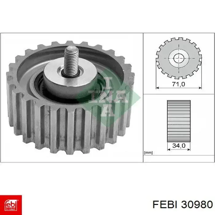 Rodillo intermedio de correa dentada Fiat Ducato 3 250