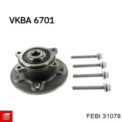 Cubo de rueda trasero 31078 Febi