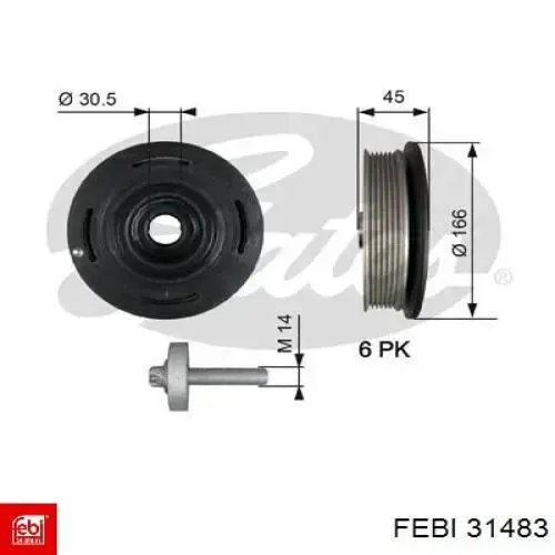 Polea del cigüeñal Febi 31483 precio, desde 64,01 EUR