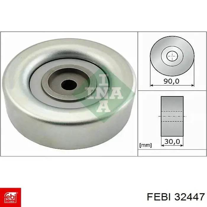 32447 Febi polea inversión / guía, correa poli v