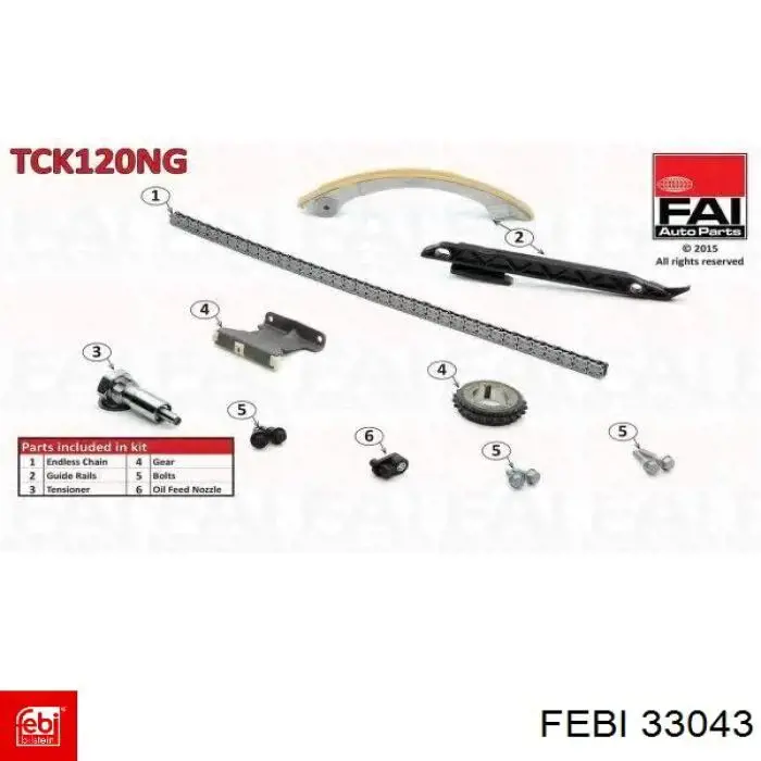 Cadena de distribución Febi 33043 precio, desde 102,62 EUR