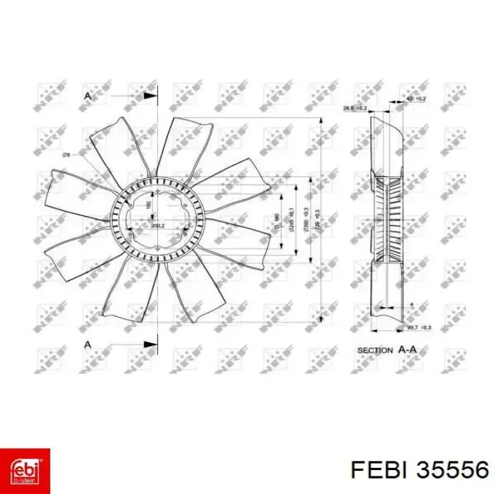 35556 Febi rodete ventilador, refrigeración de motor