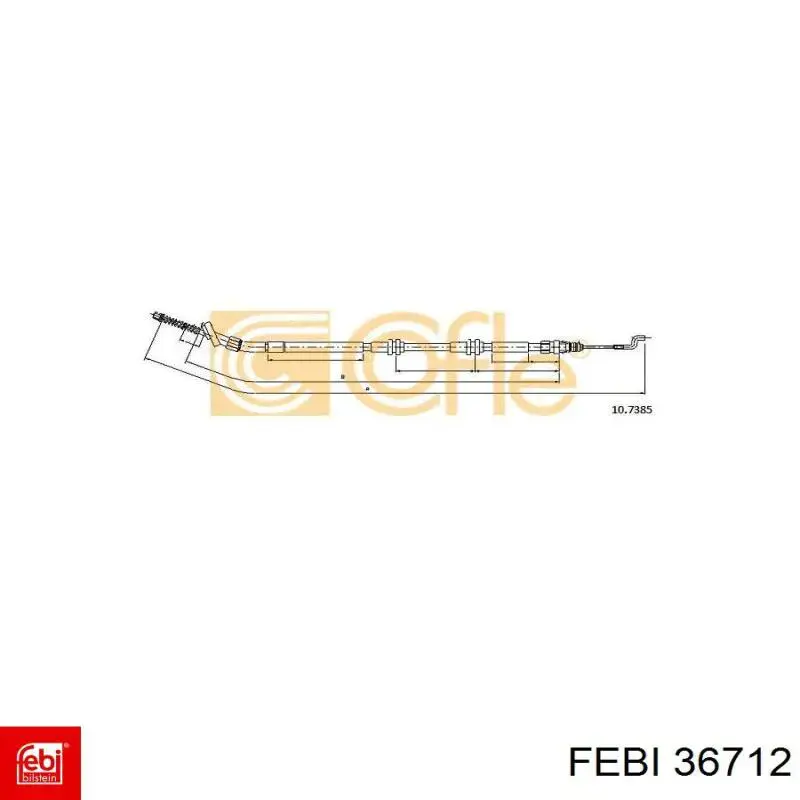 Cable de freno de mano trasero derecho/izquierdo Febi 36712