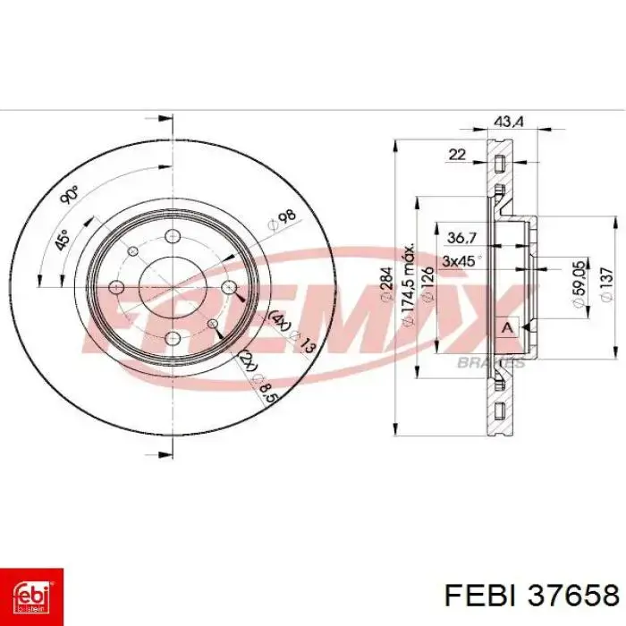 Comprar 37658 Febi Buje de barra estabilizadora delantera, juego