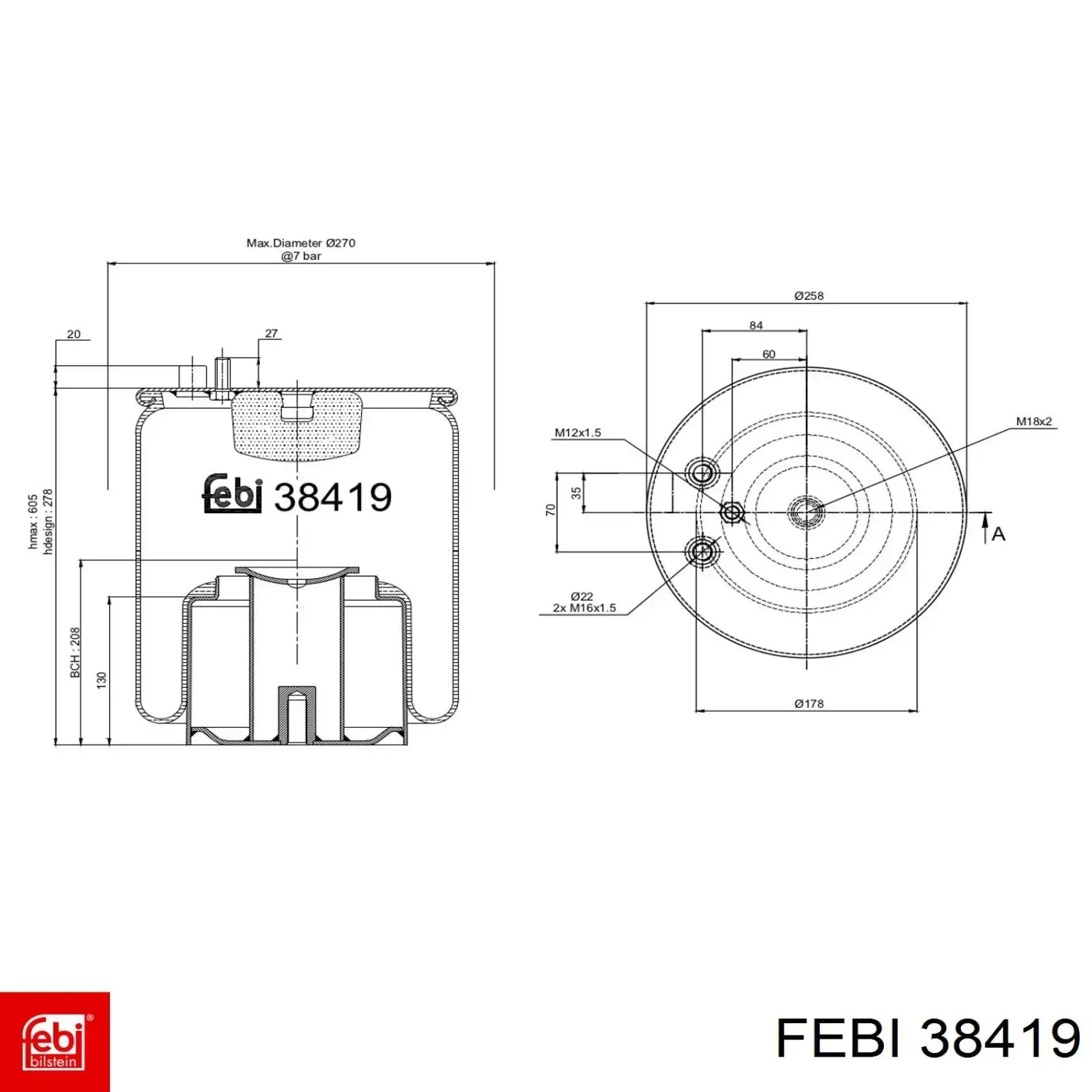 KG 4884 6NC Kraftiger muelle neumático, suspensión