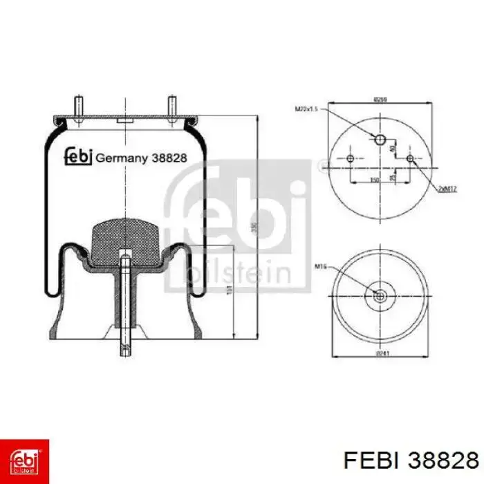 38828 Febi muelle neumático, suspensión