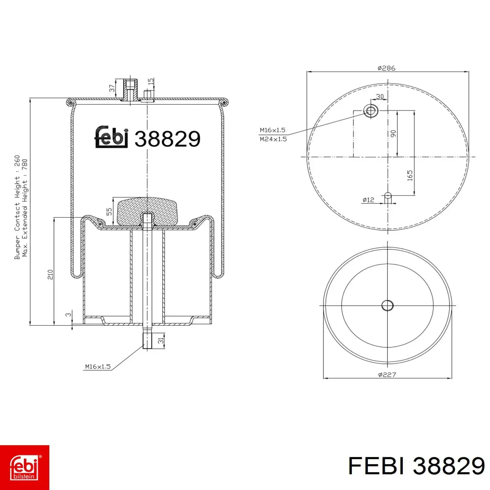 Comprar 38829 Febi Bolsa de aire del eje trasero
