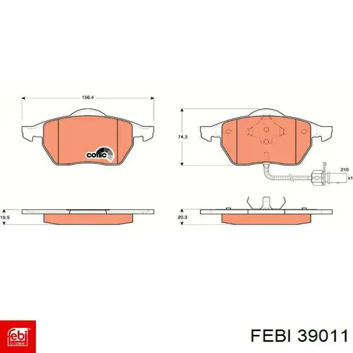 Tope de amortiguador trasero 39011 Febi