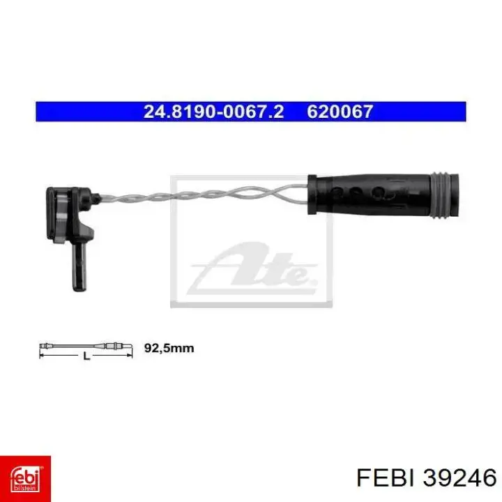 Comprar 39246 Febi Sensor de desgaste de las pastillas de freno delanteras
