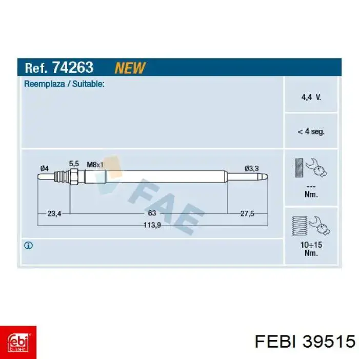 Bujías incandescentes Febi 39515 precio, desde 13,31 EUR