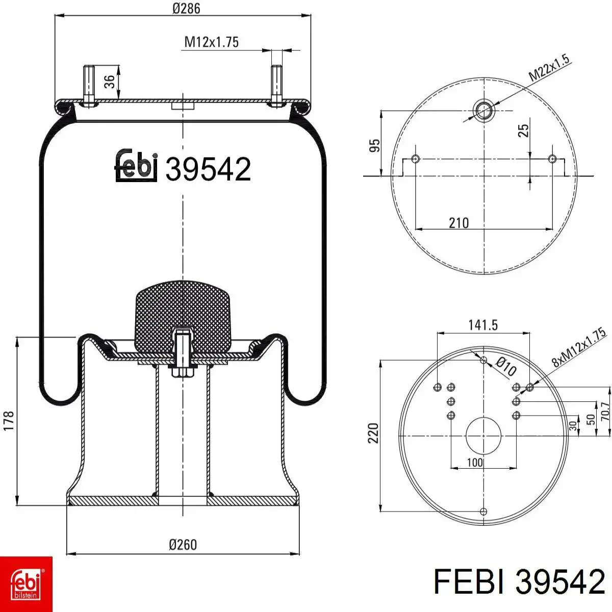 39542 Febi muelle neumático, suspensión