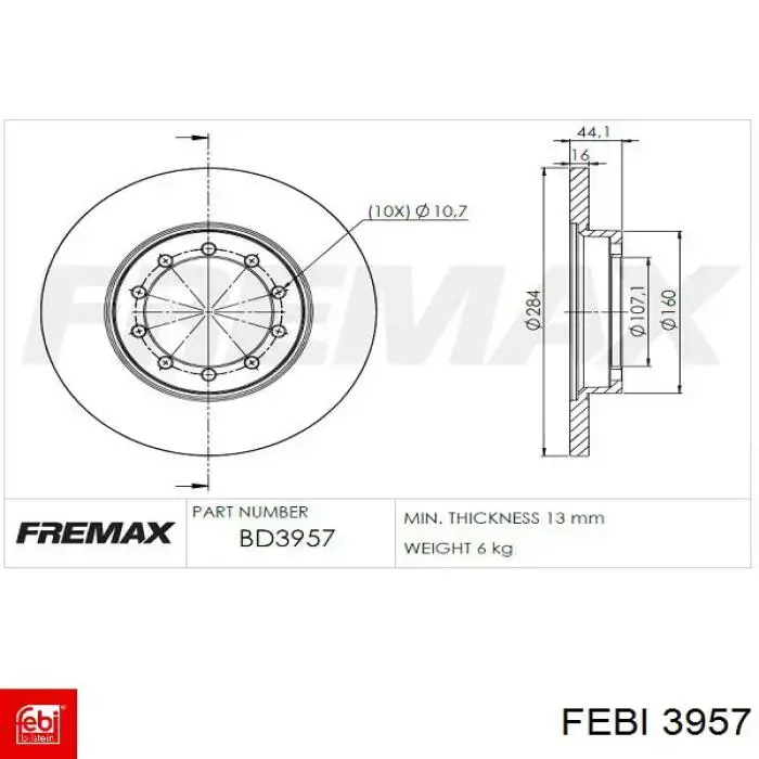 3957 Febi Terminal de dirección