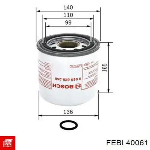 40061 Febi filtro del secador de aire (separador de agua y aceite (CAMIÓN))