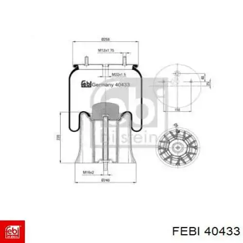40433 Febi Bolsa neumática del eje