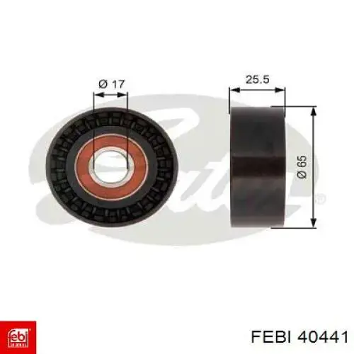Comprar 40441 Febi Polea inversión/guía, correa poli V