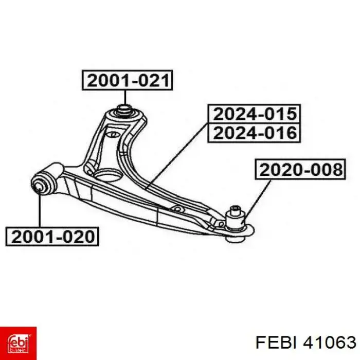41063 Febi Brazo inferior derecho de la suspensión delantera