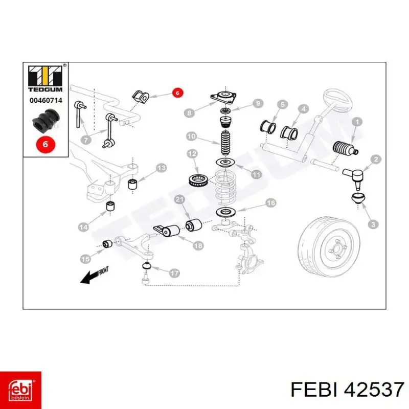 Comprar 42537 Febi Buje de barra estabilizadora delantera