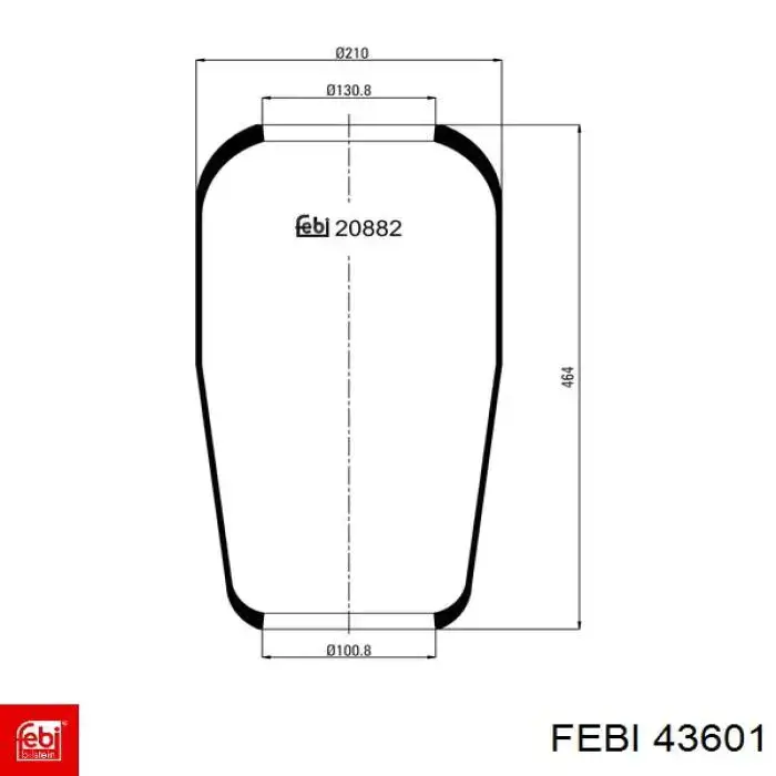 43601 Febi barra oscilante, suspensión de ruedas delantera, inferior derecha