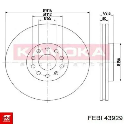 Comprar 43929 Febi Freno de disco delantero