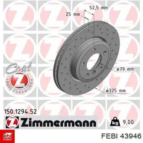 Comprar 43946 Febi Freno de disco delantero