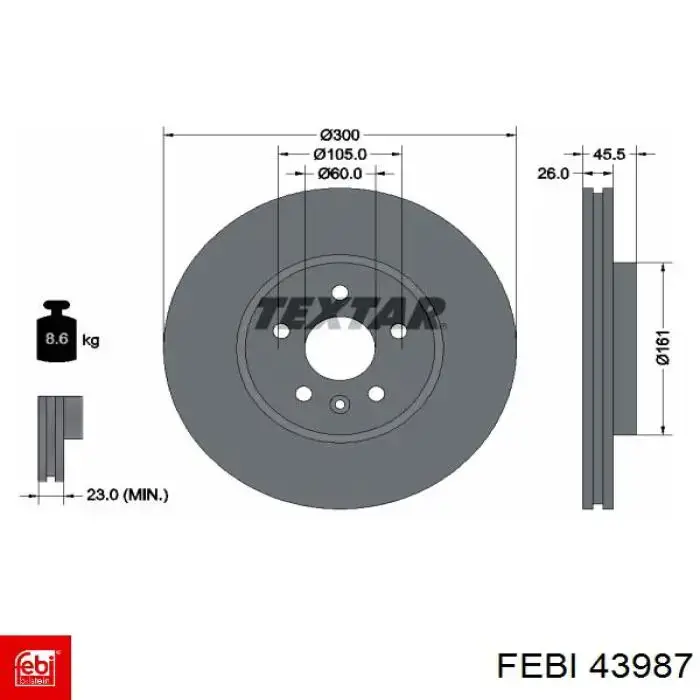 43987 Febi freno de disco delantero