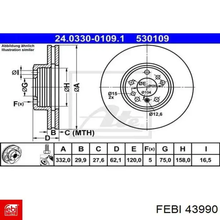 Comprar 43990 Febi Freno de disco delantero