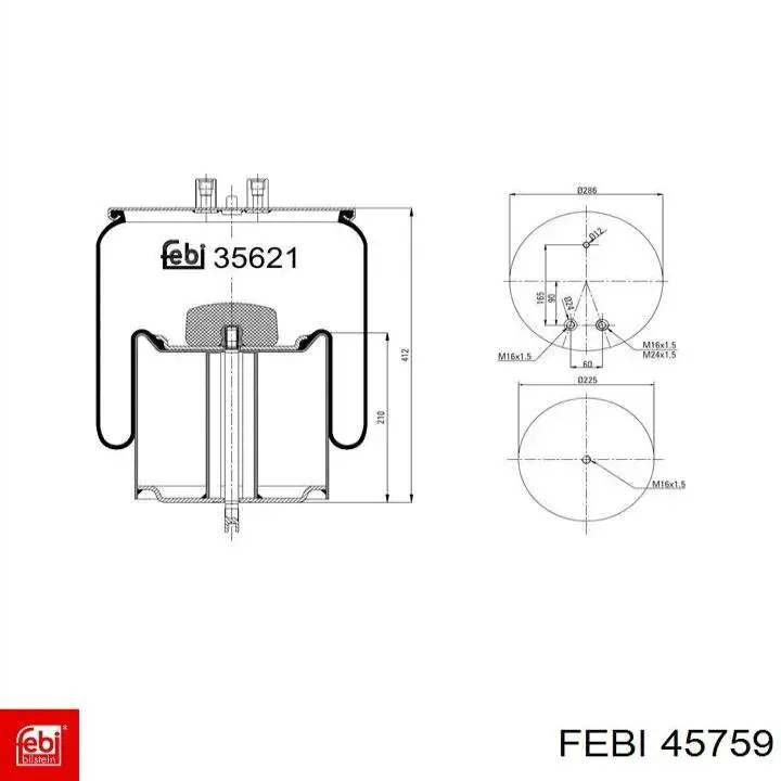 Bolsa neumática del eje Febi 45759 precio, desde 49,81 EUR