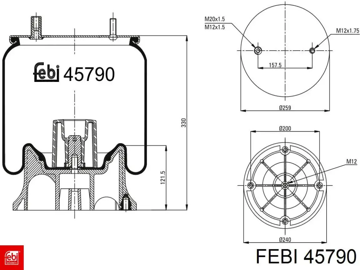 45790 Febi muelle neumático, suspensión