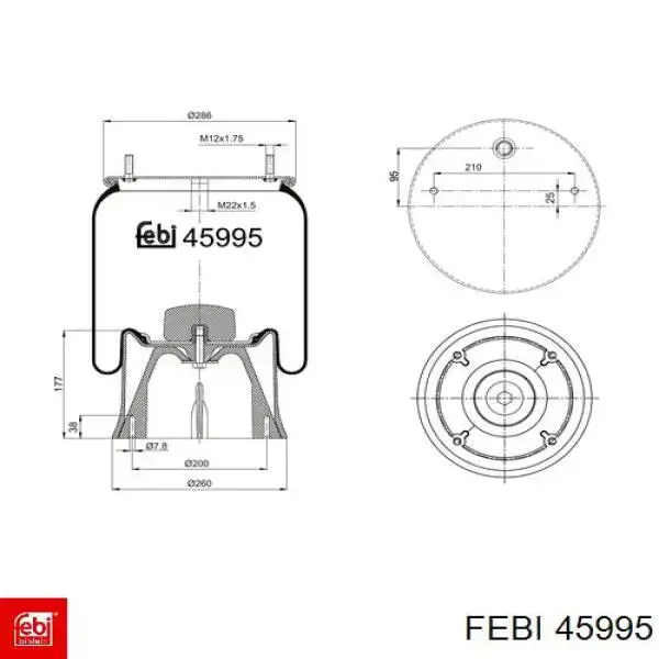 45995 Febi muelle neumático, suspensión