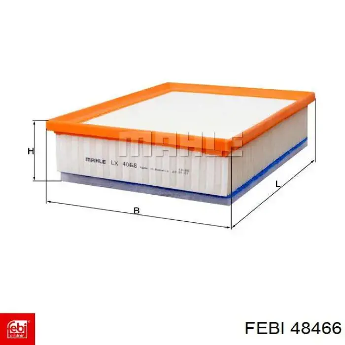 Filtro de aire 48466 Febi