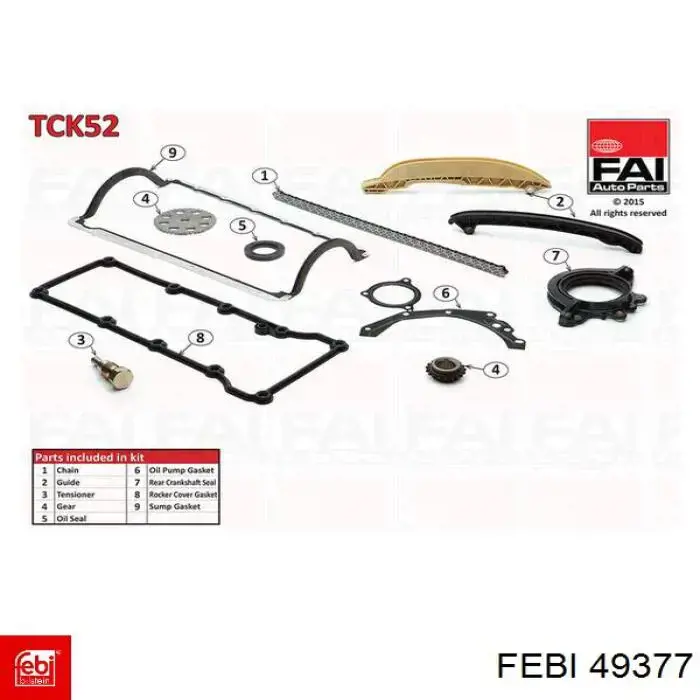 Kit de cadena de distribución Febi 49377 precio, desde 82,42 EUR