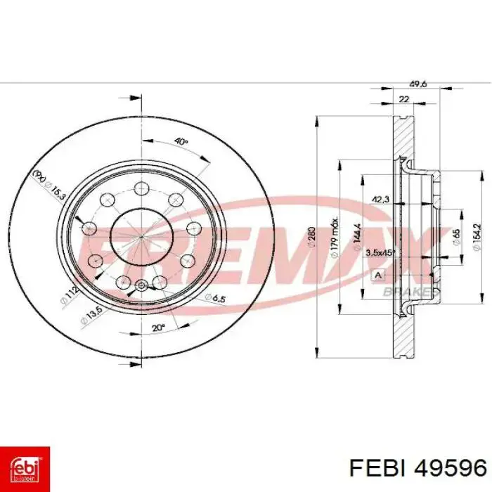 49596 Febi Tope de amortiguador delantero con guardapolvo