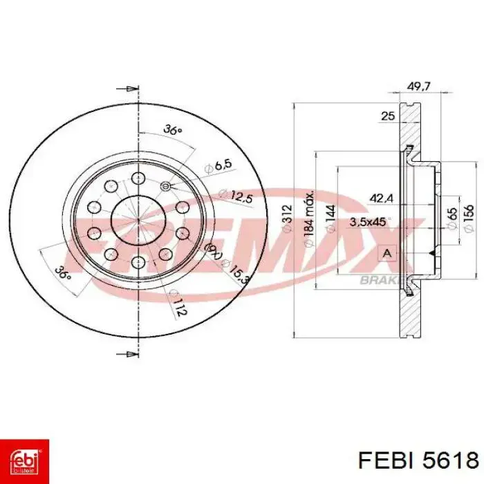 Engranaje Tensor De La Cadena De Distribuicion FEBI 5618